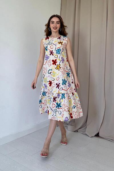 Elbee Fashion Woman Rochie cu model frunze