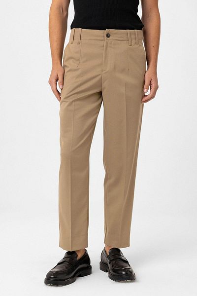 Antioch Beige High Waist Straight Fit Men's Trousers