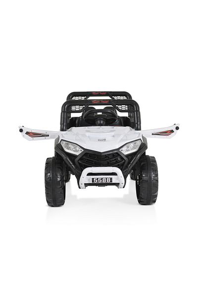 OEM Masinuta electrica pentru copii 3-6 Ani, Moni Buggy UTV Alb, doua motoare, functii MP3 si Lumini