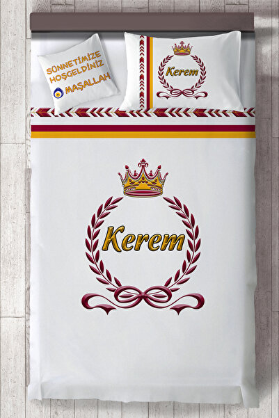 BAMBAŞKA MODA İsim Yazdırılabilir Sünnet Yatak Örtüsü BMY-4067