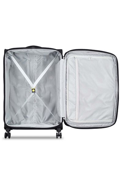 Delsey Pin Up 6 Softcase 78cm Expandable 4 Double Wheel Check-in Luggage Trolley Black