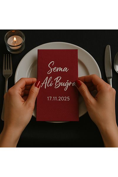 Karter İnovasyon Customizable 100 Promise Napkins, Wedding Decor, Promise Napkins