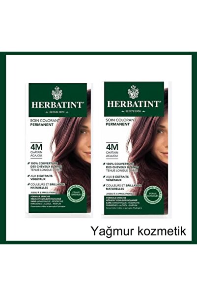 Herbatint 4m Chatain Acajou Kestane Saç Boyası 2li