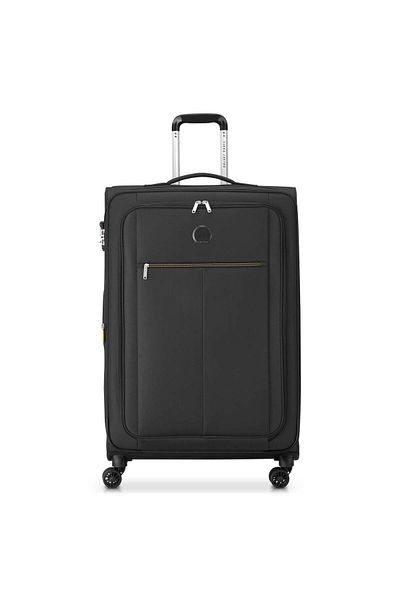 Delsey Pin Up 6 Softcase 78cm Expandable 4 Double Wheel Check-in Luggage Trolley Black