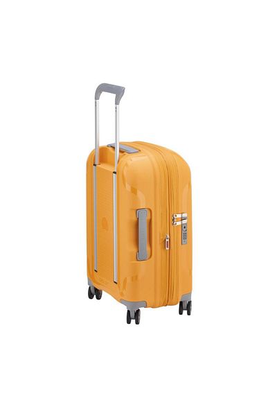 Delsey Clavel 55cm Hardcase 4 Double Wheel Expandable Cabin Luggage Trolley Yellow