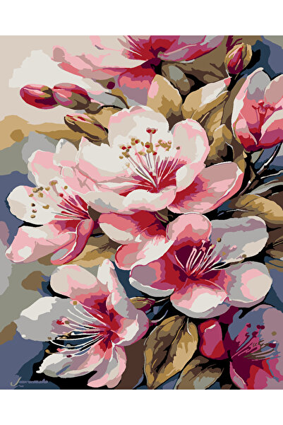 wombhobby İLK BAHAR Sayılarla Boyama Seti 40x50 Çerçeveli (Kasnağa ) Gerili