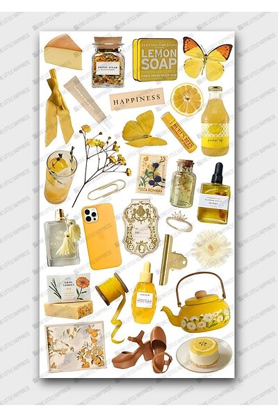 One Little Happiness Vintage Sticker Set Suitable for Planner Agenda Bullet Journal