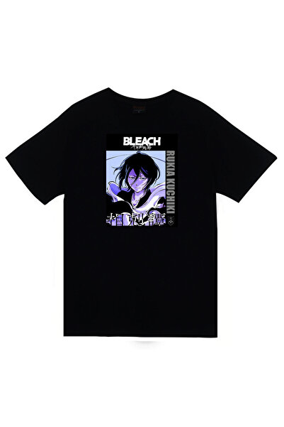 fame-stoned Tricou unisex Bleach Rukia Kuchiki Anime 100% bumbac negru