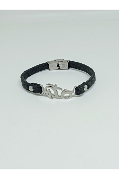 mama india alaçatı Men's Steel Bracelet with Dragon Figure No:15