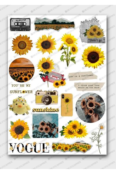 One Little Happiness Vintage Sticker Set Suitable for Planner Agenda Bullet Journal