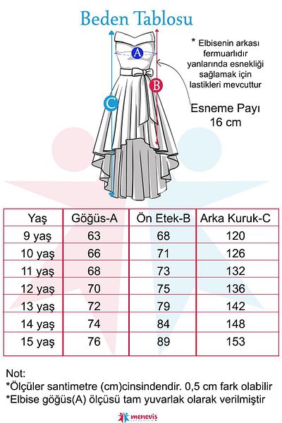 meneviş çocuk giyim Βραδινό φόρεμα Menevis Shoulder με λεπτομέρεια για κορίτσια με σατέν ουρά_mnvs849