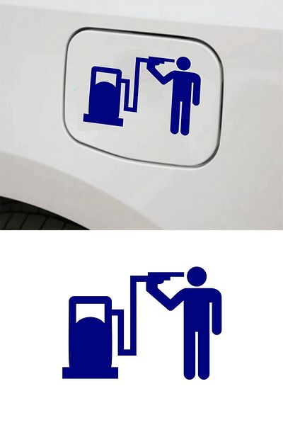MIGNATIS Autocolant pentru capacul rezervorului de combustibil - Autocolant pentru mașină - Autocolant pentru mașină - 15cm