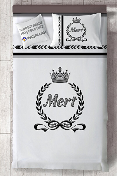 BAMBAŞKA MODA İsim Yazdırılabilir Sünnet Yatak Örtüsü BMY-4068