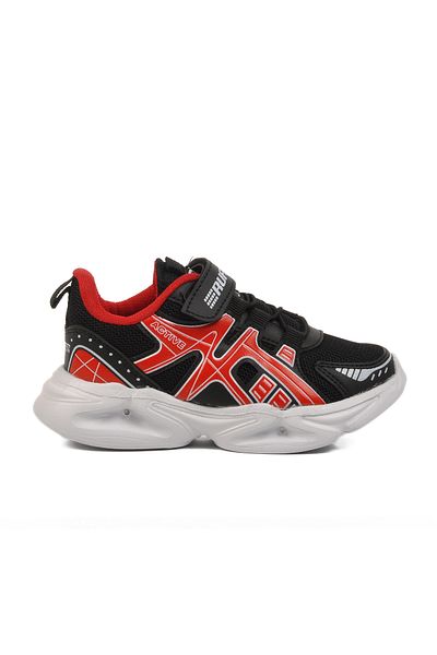 AYAKMOD Negru Roșu Velcro Mesh Pantofi sport ușori unisex pentru copii