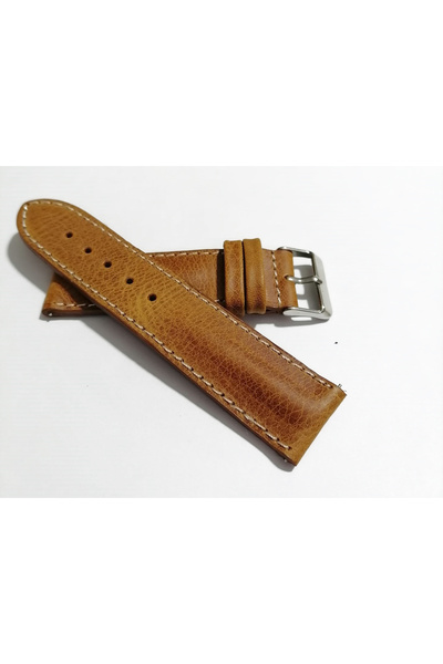 FADO Her Saate Uygun Bombeli 22 mm Hakiki Deri Kordon Akıllı Pimli TABA (208)