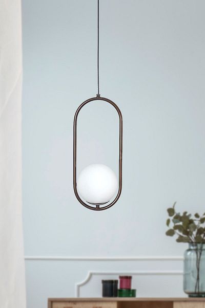 Luzarana Zenga Single Antique Metal Body White Glass Design Luxury Pendant Lamp Chandelier