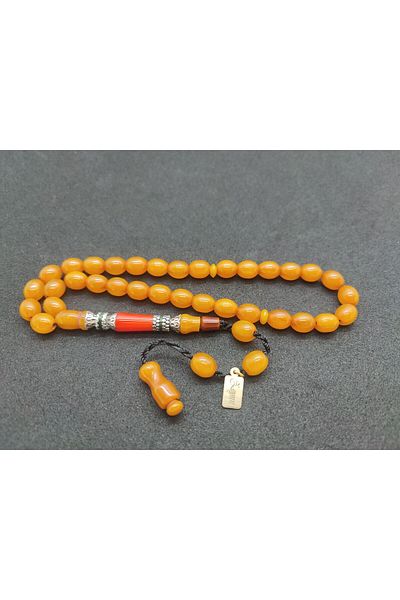 İskeçe Exclusive Zeyn Master Work - Double Sanding, Double Polish Hand Boy, Capricorn Nakkaş Squeeze Amber