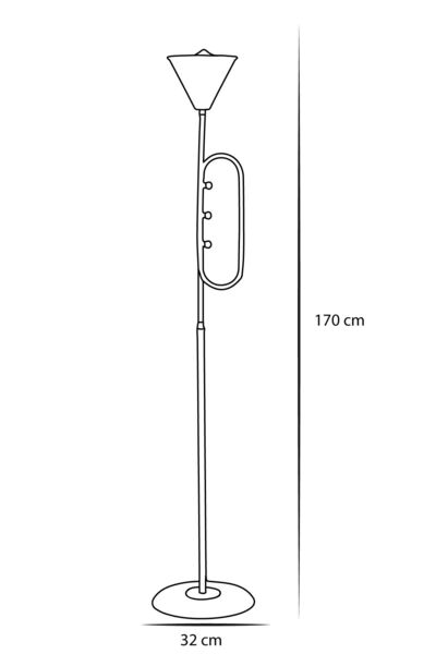 Luzarana Minor Sarı-Siyah Metal Gövde Tasarım Lüx Yerden Aaydınlatma Lambader