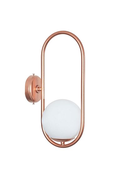 Luzarana Zenga Copper Metal Body White Glass Design Luxury Sconce