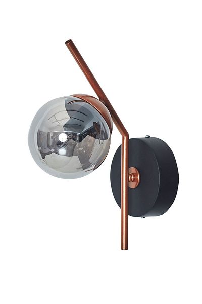 Luzarana Elite Copper Black Metal Body Smoked Glass Design Luxury Vertical Sconce