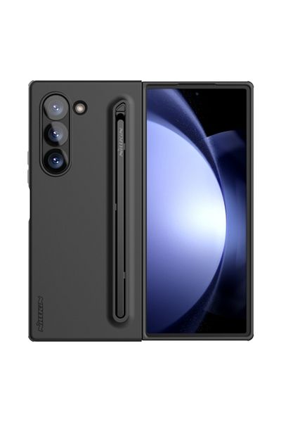 Nillkin جراب هاتف NILLKIN Flex Pure PC + Liquid Silicone لهاتف Samsung Galaxy Z Fold5 5G مع قلم S Pen (أسود)