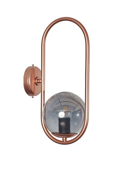 Luzarana Zenga Copper Metal Body Smoked Glass Design Luxury Sconce