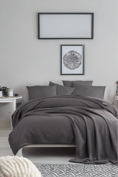 UPSTYLE Ecocel Pike Örtü Battal 220x230cm Karde Antrasit