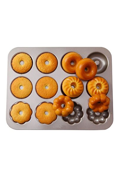 Chavin Carbon Steel 12 Li Flower Figure Donut Cake Baking Mould Mt122