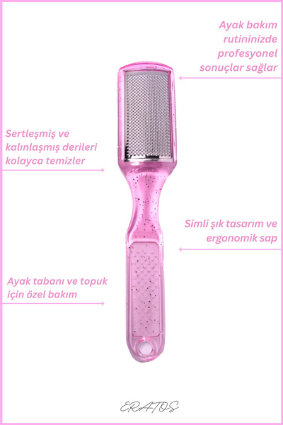 ERATOS Profesyonel Ayak Bakım Topuk Törpüsü – Simli Pembe