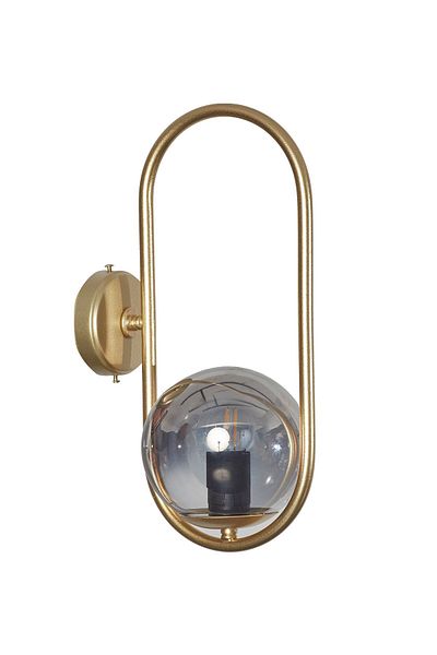 Luzarana Zenga Yellow Metal Body Smoked Glass Design Luxury Sconce