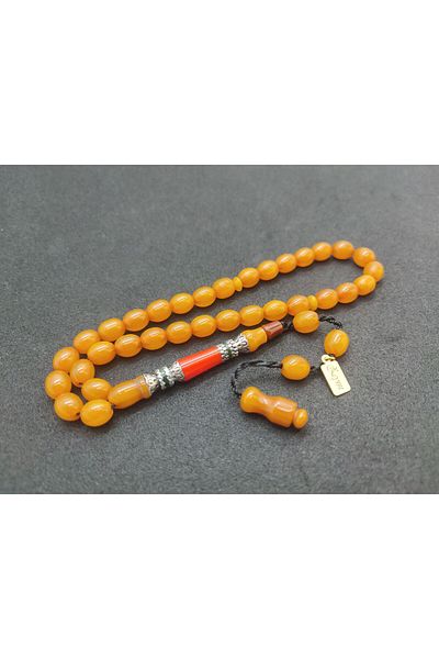 İskeçe Exclusive Zeyn Master Work - Double Sanding, Double Polish Hand Boy, Capricorn Nakkaş Squeeze Amber