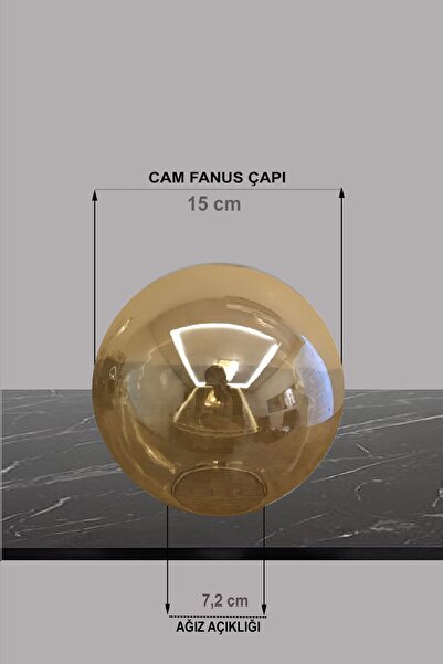 Luzarana Avize-Sarkıt-Lambader 15cm Cam Fanus (Bal Rengi)