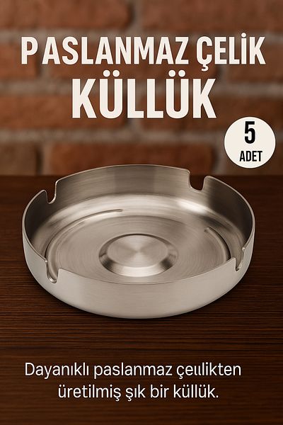 fitfiyat 5 bucăți! Scrumieră subțire de exterior din inox, care nu se pătește, este potrivită pentru cafenele acasă