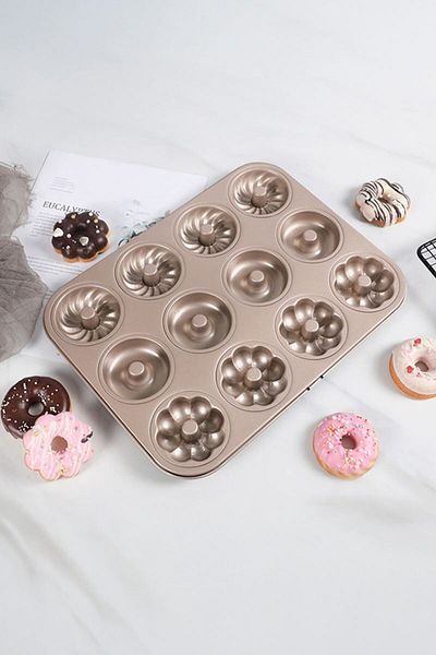 Chavin Carbon Steel 12 Li Flower Figure Donut Cake Baking Mould Mt122