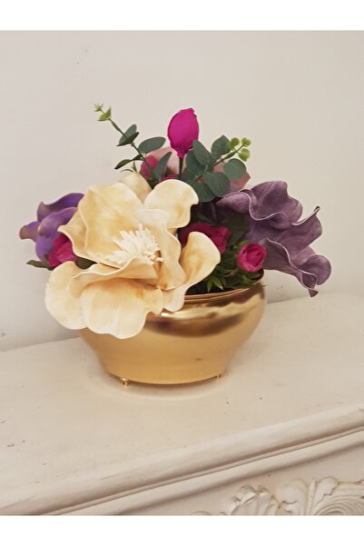 Arose Yapay Çiçek Arajman 20cm çap Gold
