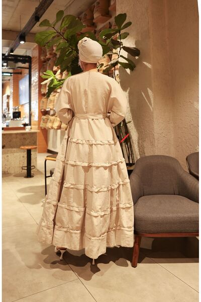 QUAWEAR Φαρδύ φόρεμα σε όλο το μήκος με στρογγυλή λαιμόκοψη