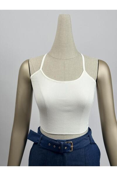 FEMİAS Ecru Low-cut Knitwear Blouse