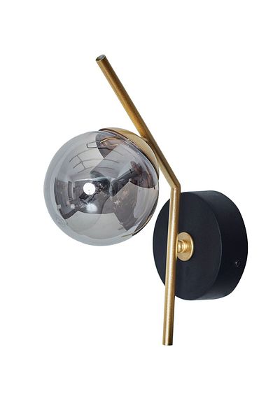 Luzarana Elite Yellow Black Metal Body Smoked Glass Design Luxury Vertical Sconce