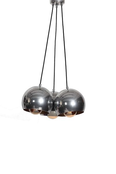 Luzarana Luna 3-Piece Chrome Metal Body Design Luxury Pendant Lamp Chandelier