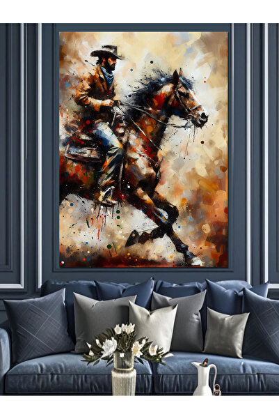 ekart Horse Warrior Decorative Canvas - Mdf Wooden Painting