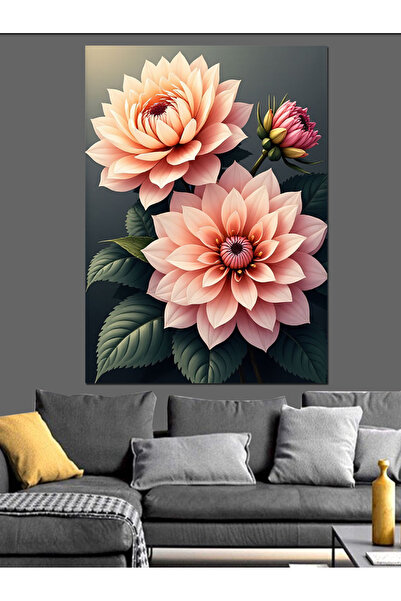 KanvasSepeti Розов букет от цветя Декоративна маслена живопис Текстурирана ви...