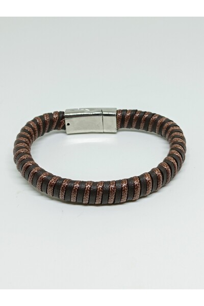 mama india alaçatı Rope Model Steel Men's Bracelet 21 cm No:23