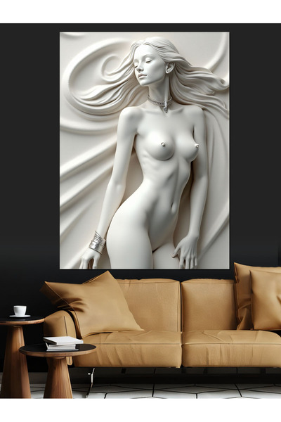 ekart Rölyef Kadın Figürü Dekoratif Kanvas - Mdf Ahşap Tablo