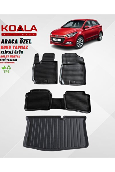 KoalaOtoTekstil Hyundai I20 Paspas 2015 2020 Arası 3d Havuzlu Paspas ve Bagaj...