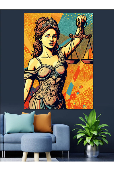 ekart Mythological Justice Woman Decorative Canvas - Mdf Wooden Painting