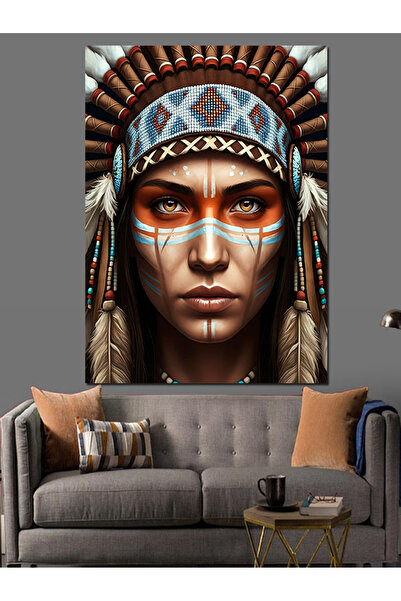 ekart Native American Woman Decorative Canvas - Mdf Wood Painting