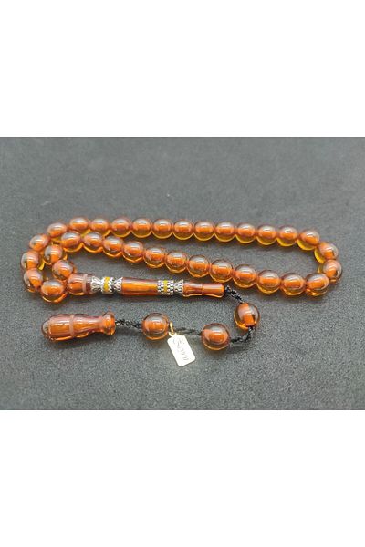 İskeçe Exclusive Zeyn Masterpiece: Double Sanding, Double Polish Hand Boy Silver Nakkaş Squeeze Amber