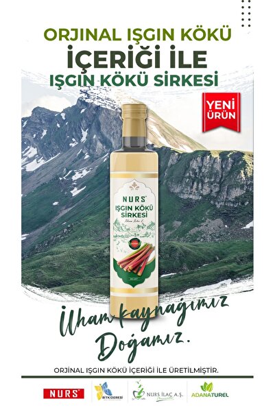 Nurs Lokman Hekim Işgın kökü sirkesi 250 cc özel ambalaj özel seri(kökü içinde)