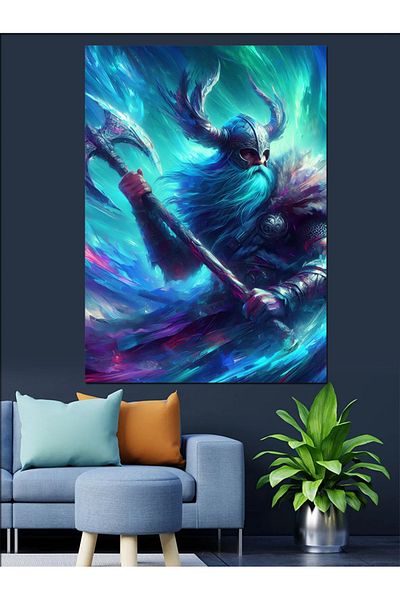 Tablomega Neon Warrior Decorative Canvas - Mdf Wooden Painting