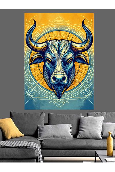 Tablomega Pânză Decorativă Blue Bull - Lemn MDF